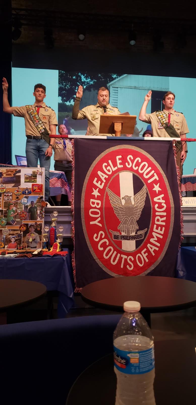 Reciving Eagle Scout Rank on stage